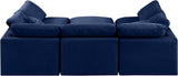 Indulge Velvet Sectional Blue from Meridian - Luna Furniture