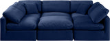 Indulge Velvet Sectional Blue from Meridian - Luna Furniture