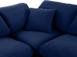 Indulge Velvet Sectional Blue from Meridian - Luna Furniture