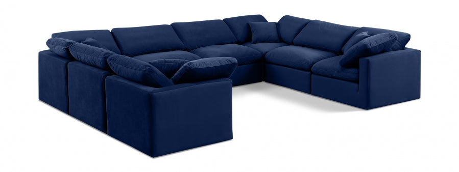 Indulge Velvet Sectional Blue from Meridian - Luna Furniture