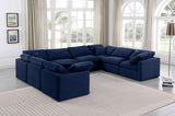 Indulge Velvet Sectional Blue from Meridian - Luna Furniture