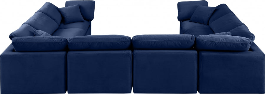 Indulge Velvet Sectional Blue from Meridian - Luna Furniture