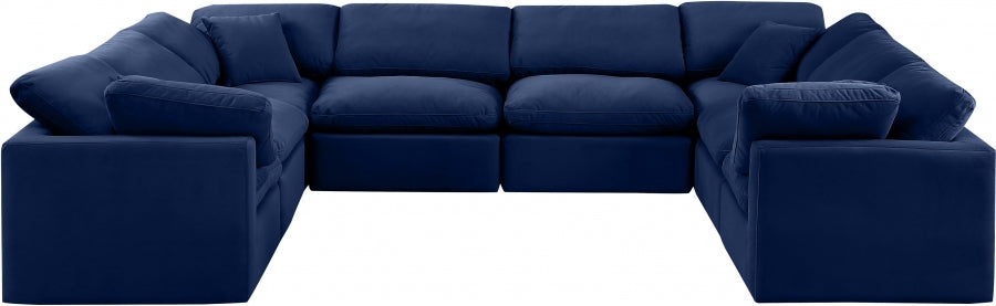 Indulge Velvet Sectional Blue from Meridian - Luna Furniture