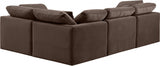 Indulge Velvet Sectional Brown from Meridian - Luna Furniture