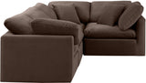 Indulge Velvet Sectional Brown from Meridian - Luna Furniture