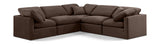 Indulge Velvet Sectional Brown from Meridian - Luna Furniture