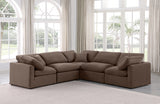 Indulge Velvet Sectional Brown from Meridian - Luna Furniture