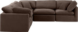 Indulge Velvet Sectional Brown from Meridian - Luna Furniture