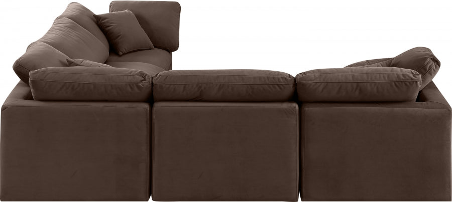 Indulge Velvet Sectional Brown from Meridian - Luna Furniture