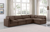 Indulge Velvet Sectional Brown from Meridian - Luna Furniture