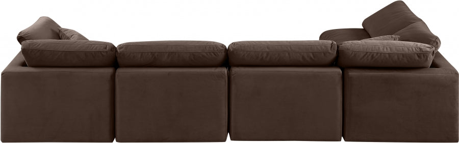 Indulge Velvet Sectional Brown from Meridian - Luna Furniture