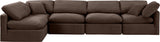 Indulge Velvet Sectional Brown from Meridian - Luna Furniture