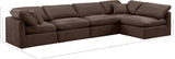 Indulge Velvet Sectional Brown from Meridian - Luna Furniture