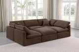 Indulge Velvet Sectional Brown from Meridian - Luna Furniture