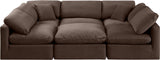 Indulge Velvet Sectional Brown from Meridian - Luna Furniture