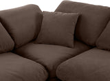 Indulge Velvet Sectional Brown from Meridian - Luna Furniture