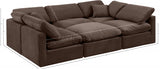 Indulge Velvet Sectional Brown from Meridian - Luna Furniture