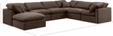 Indulge Velvet Sectional Brown from Meridian - Luna Furniture