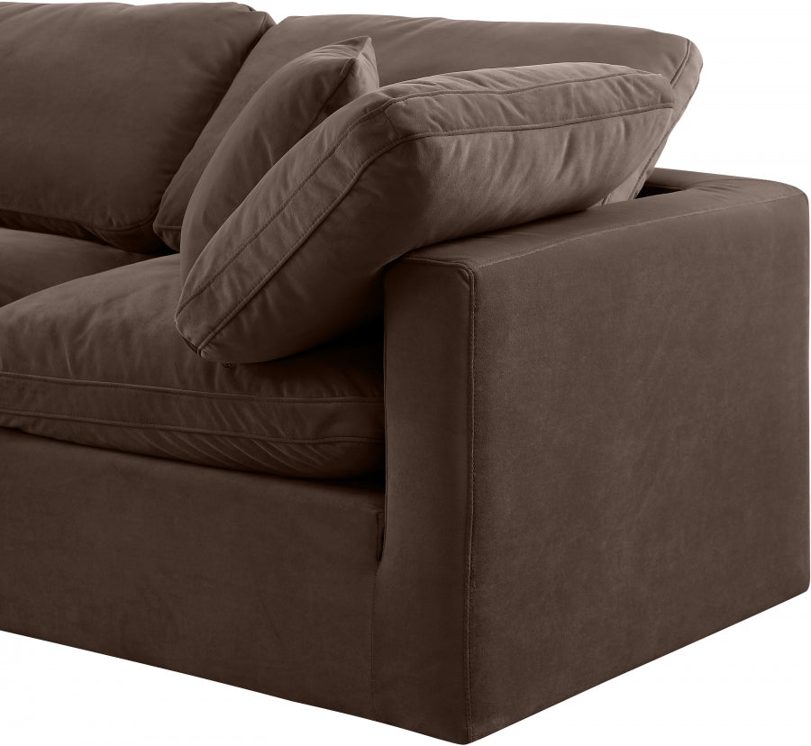 Indulge Velvet Sectional Brown from Meridian - Luna Furniture