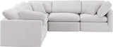 Indulge Velvet Sectional Cream from Meridian - Luna Furniture