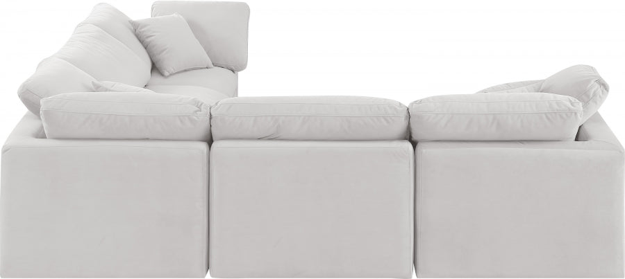 Indulge Velvet Sectional Cream from Meridian - Luna Furniture