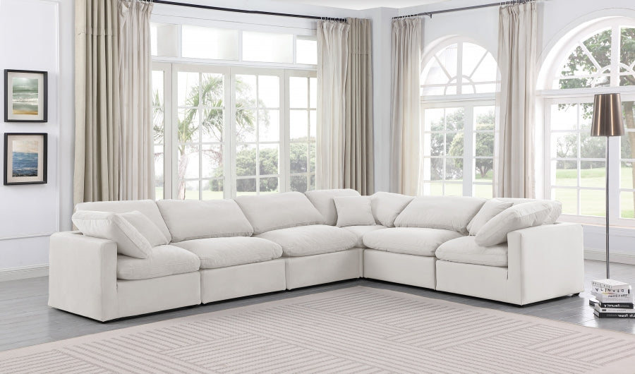 Indulge Velvet Sectional Cream from Meridian - Luna Furniture