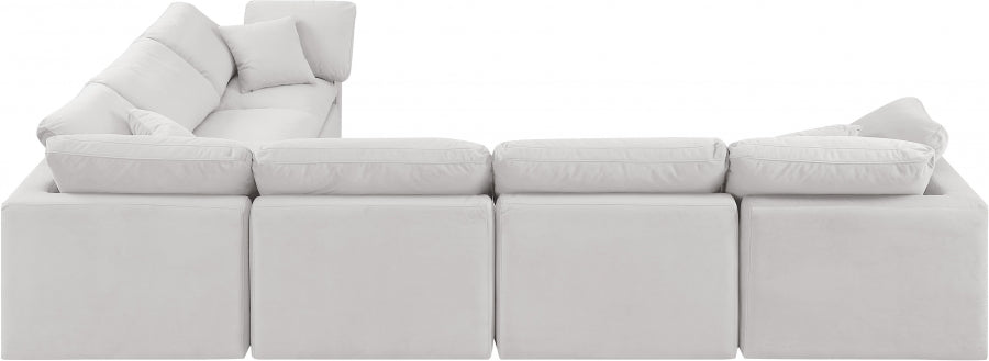 Indulge Velvet Sectional Cream from Meridian - Luna Furniture