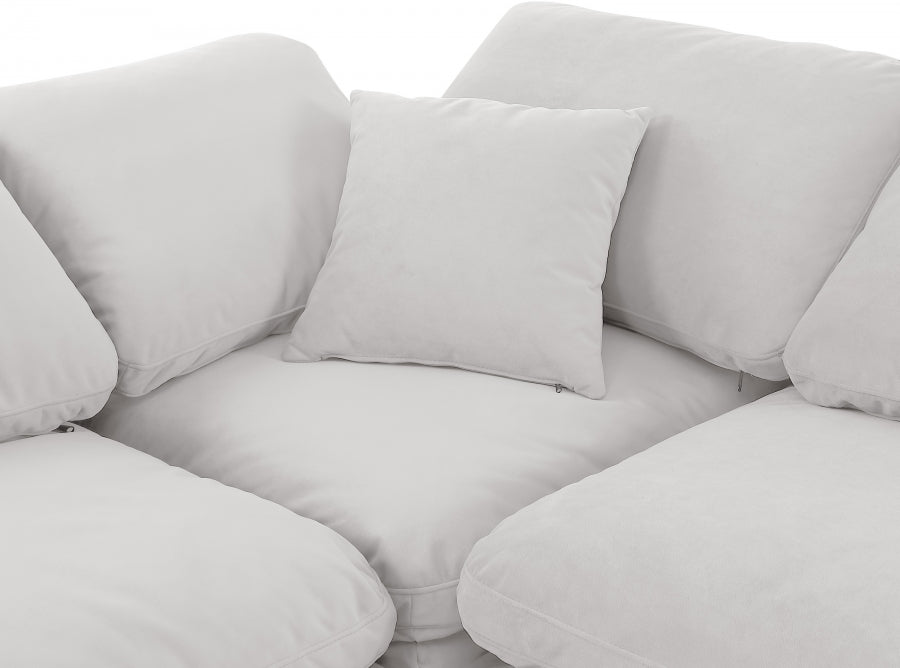 Indulge Velvet Sectional Cream from Meridian - Luna Furniture