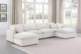 Indulge Velvet Sectional Cream from Meridian - Luna Furniture