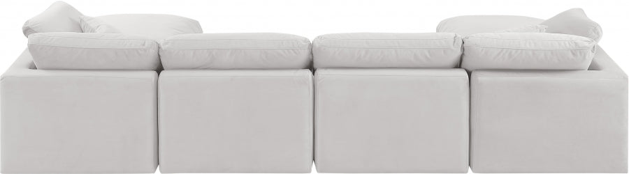 Indulge Velvet Sectional Cream from Meridian - Luna Furniture