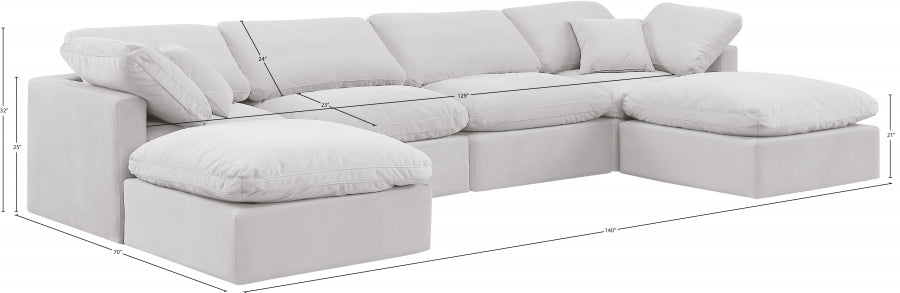 Indulge Velvet Sectional Cream from Meridian - Luna Furniture