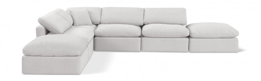 Indulge Velvet Sectional Cream from Meridian - Luna Furniture