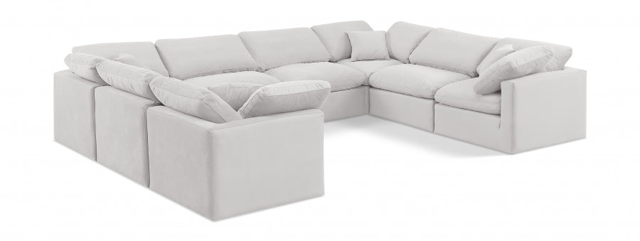 Indulge Velvet Sectional Cream from Meridian - Luna Furniture