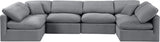 Indulge Velvet Sectional Grey from Meridian - Luna Furniture