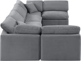 Indulge Velvet Sectional Grey from Meridian - Luna Furniture