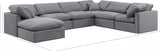 Indulge Velvet Sectional Grey from Meridian - Luna Furniture