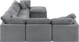 Indulge Velvet Sectional Grey from Meridian - Luna Furniture