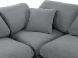 Indulge Velvet Sectional Grey from Meridian - Luna Furniture