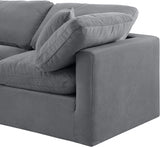 Indulge Velvet Sectional Grey from Meridian - Luna Furniture