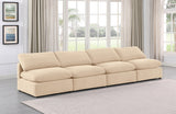 Indulge Velvet Sofa Beige from Meridian - Luna Furniture