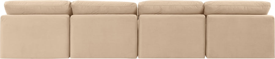 Indulge Velvet Sofa Beige from Meridian - Luna Furniture