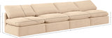 Indulge Velvet Sofa Beige from Meridian - Luna Furniture