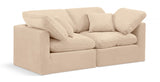 Indulge Velvet Sofa Beige from Meridian - Luna Furniture