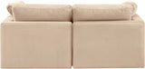 Indulge Velvet Sofa Beige from Meridian - Luna Furniture