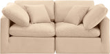 Indulge Velvet Sofa Beige from Meridian - Luna Furniture