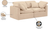 Indulge Velvet Sofa Beige from Meridian - Luna Furniture