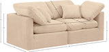 Indulge Velvet Sofa Beige from Meridian - Luna Furniture