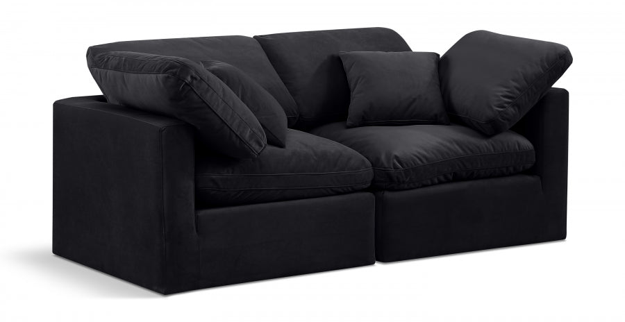 Indulge Velvet Sofa Black from Meridian - Luna Furniture