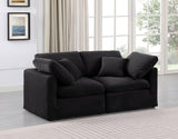 Indulge Velvet Sofa Black from Meridian - Luna Furniture