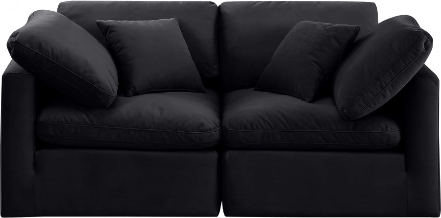 Indulge Velvet Sofa Black from Meridian - Luna Furniture